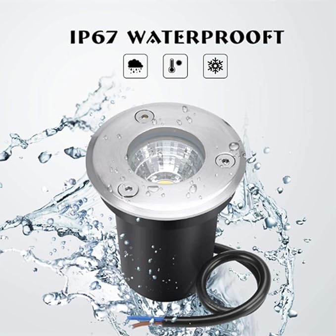 4 Pack 3W Led Landscape Lights Garden Ground Light Recessed Well Lights IP67 Waterproof Landscape Spotlights for OutdoorYard Driveway Deck Step Lamp