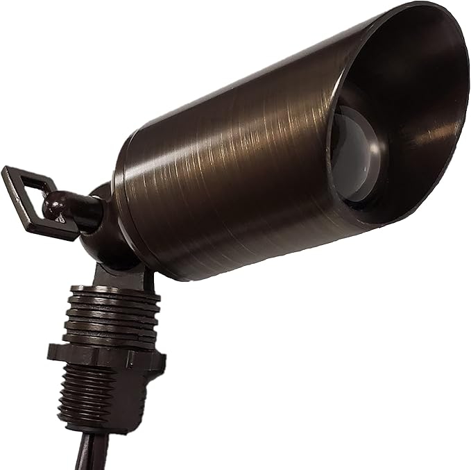 Ironsmith Lighting Products Adjustable Spot Light with Bronze Finish Lighting Fixture Solid Brass Construction Bi-Pin G4 Socket Spike Mount and LED Included