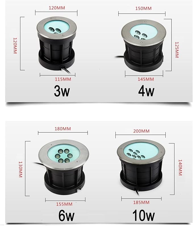 LED Landscape Lights - Outdoor Buried Lights45° Bevel Deflection Spotlight IP67 Waterproof Round Recessed Polarized Light for GardenPathPassage Lighting EWarm White-6W