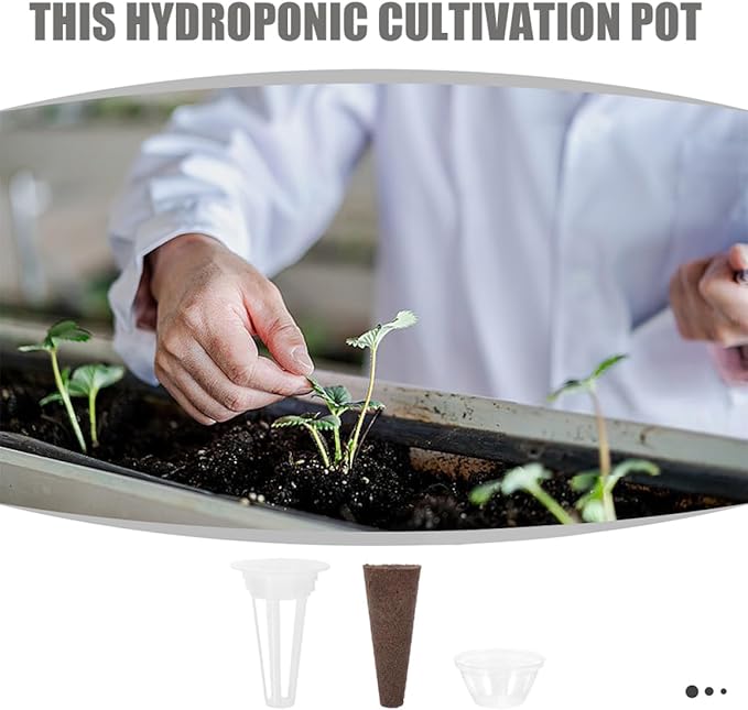 VANZACK 5sets Hydroponic Grow Basket Kit Humidity Domes for Soilless Plants for Indoor Gardening Includes Net Pots and Growing Accessories