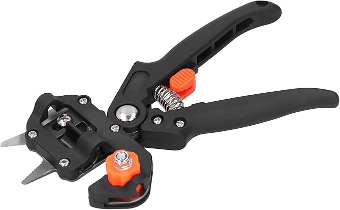 Garden Grafting Tool Set Plant Tree Branch Cutting Scissors Scissors Secateurs Professional Accessories for Gardeners (Black)