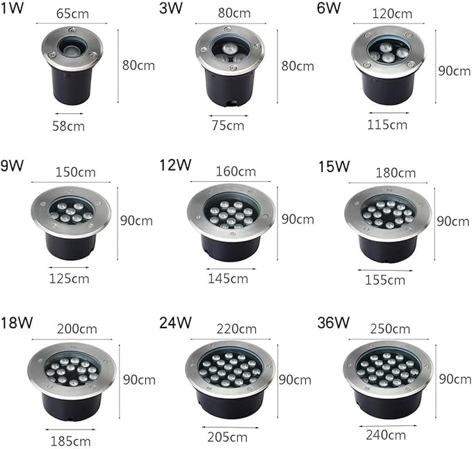 Underground Light LED - Ground Spotlights IP66 Waterproof Outdoor Recessed Spot Light 12V Landscape Lamp for Patio Pathway Yard Lawn Walkway Deck Buried Lights(Warm White12W)