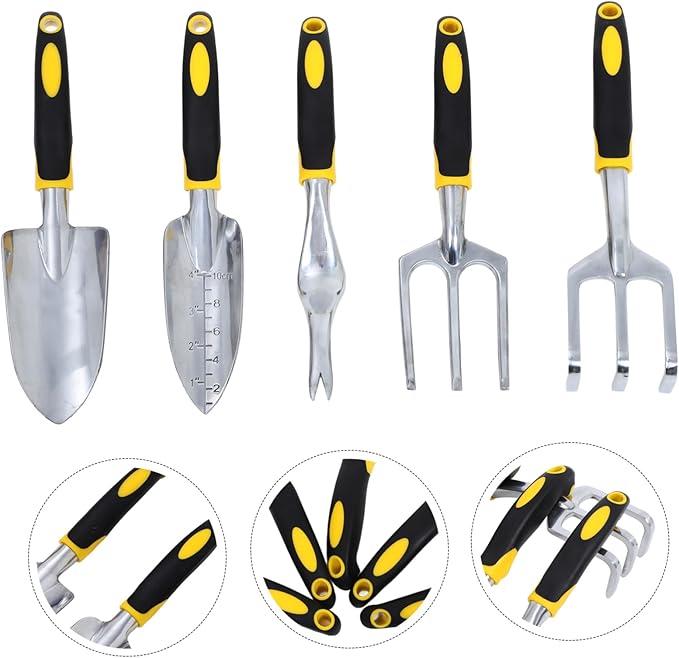 POPETPOP 1set Garden Tools Set Handle Shovel Hand Trowel Spading Fork for Planting Ergonomic Grip for Gardening Indoor Plant Care