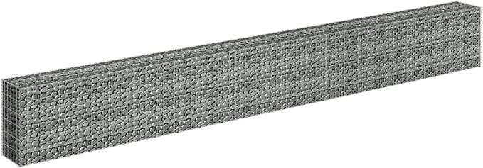 Gabion Raised Bed Galvanized Steel Gabion Planter Raised Bed for a Flower/Plant Bed in Garden/on Patio 177.2x11.8x23.6