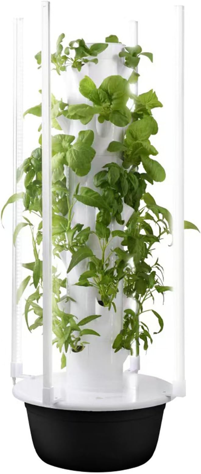Hydroponic TowerHydroponic Vertical GardenIndoor Hydroponic Garden Towerfor Gardening Lover Indoor Herbs Fruits and Vegetables.5/7/9 Layers. Black-7layers+LEDlights
