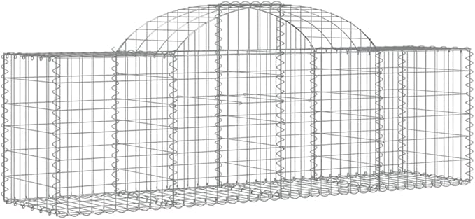 Galvanized Arched Gabion Baskets 3 pcs for Garden Outdoor Use Sound Insulating Decorative Stone Baskets 78.7x19.7x23.6/31.5 Garden Raised Bed Wall