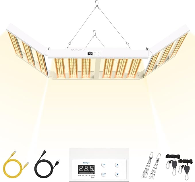 2024 New SPF6000 PRO 600W LED Grow Light 6x6ft Coverage with Veg &amp Bloom Dimmer Timer Full Spectrum Grow Lamps for Indoor Plants Seeding Flowering LED Plant Light Fixture