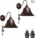 2-Pack Hook Mounted Plant Light Full Spectrum 4500K 10W Adjusted Light Beam Range 15-60° Industrial Style Rust Wall Lamp for Indoor Plants Flowers Growing