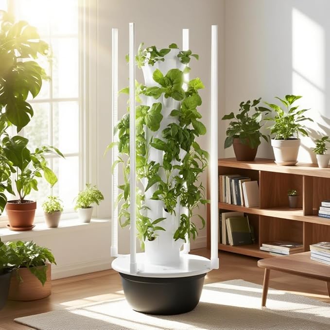 Vertical Planter Tower Vegetable Indoor Gardening System Garden Hydroponics Growing System 5 7 9 Layers Drip Irrigation 110V 220V for Herbs Fruits and Vegetables 9楼