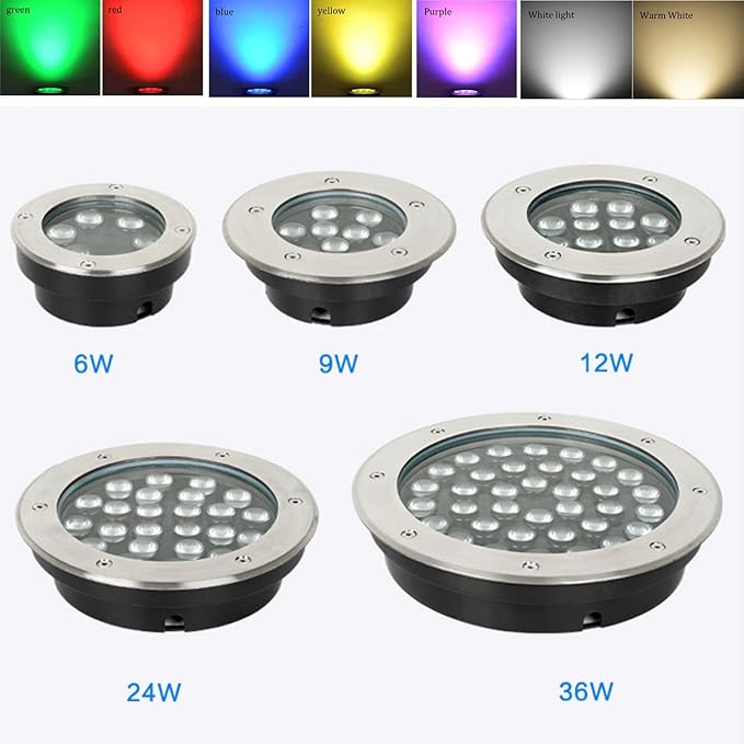 Ground Landscape Lights - Ultra-Thin LED spotlights - Underwater Lighting IP65 Waterproof Outdoor LED Spotlight recessed Lighting for Swimming Pool Garden Terrace(Yellow6W(AC85-265v))