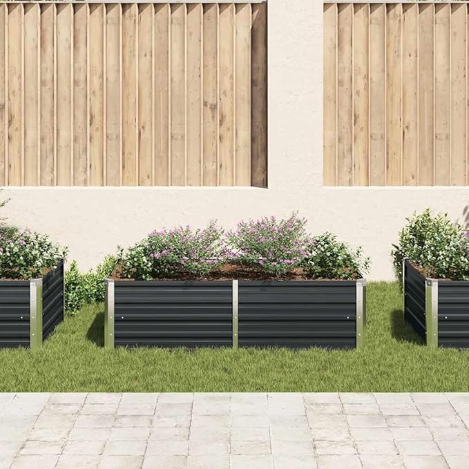 Galvanized Raised Garden Bed 63 x 31.5 x 17.7 in Anthracite Steel Planter Box Spacious Elevated Planter for Patio Balcony Yard Outdoor Herb Flower Vegetable Growing