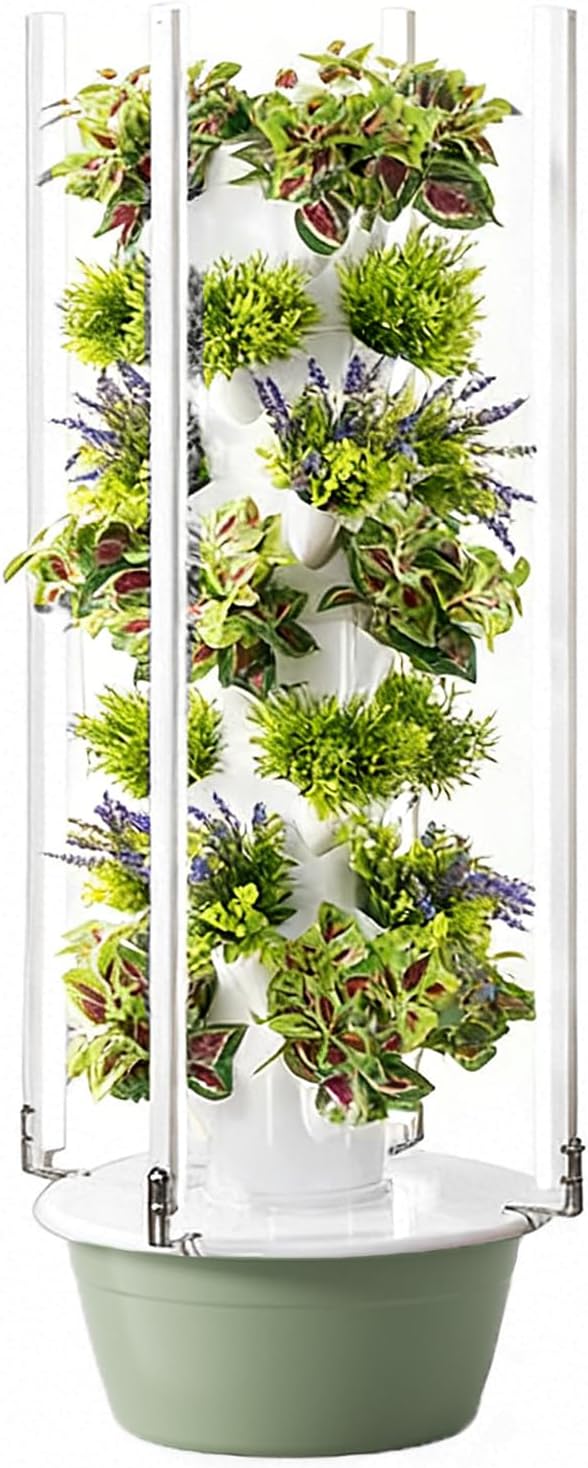 Hydroponics Growing System Kit Vertical Hydroponics Tower Indoor Garden Hydroponics Growing with LED Light &amp Timer Plants Vegetable Hydroponic Tower for Gardening Lover 7Layer