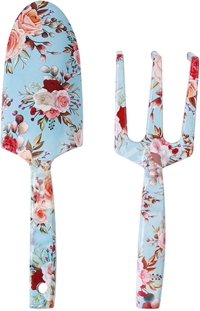 Women ' s Gardening Tool Set Hand Trowel Fork Durability Stainless Steel with Unique Floral Print Perfect for Various Task Gardening Tool for Women