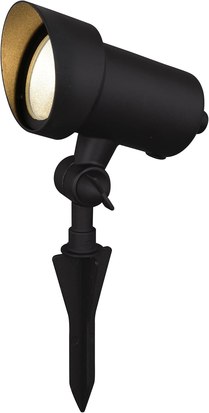 Low-Voltage Black Outdoor Landscape Path Flood Light Led Clear Glass 3.25-in W X 7.25-in H 6.5-in D Adjustable Lamp Bulbs Included Led Lights