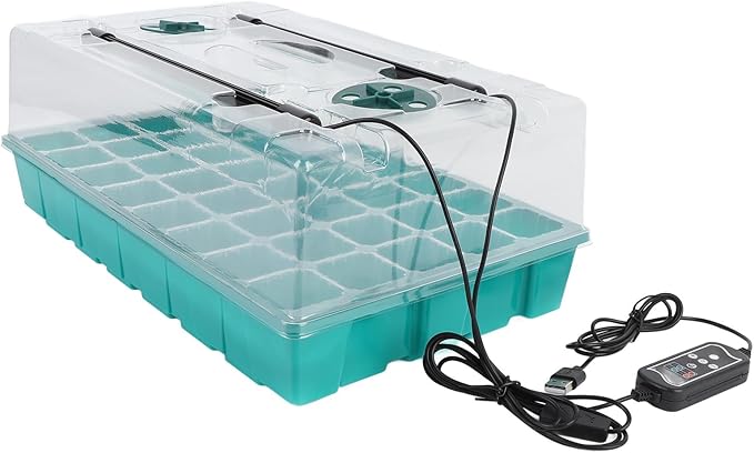 40 Cells Plant Starter Tray with LED Grow Light 3 Lighting Modes 3 Timers 5 Brightness Levels Indoor Plant Grow Kit