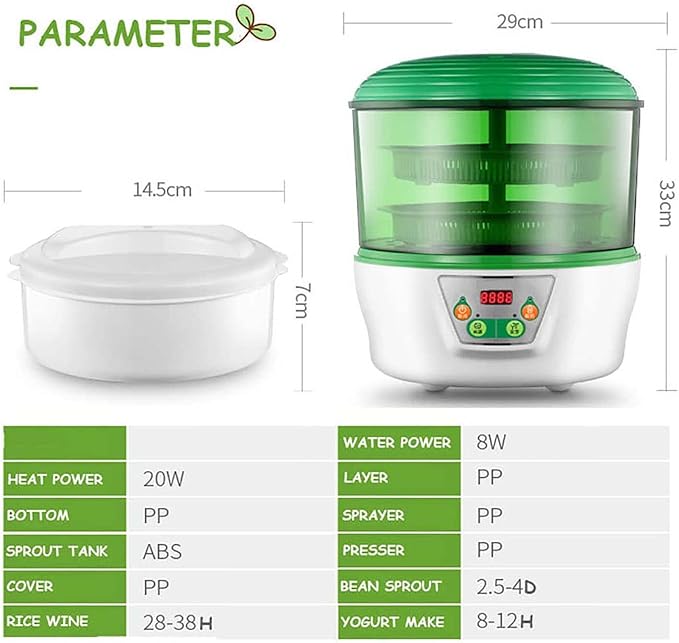 Electric Bean Sprout Machine 3 Layers Intelligent Seed Germination Kit Bean Sprout Machine Electric Seed Sprouting Seedling Tools
