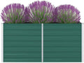 Outdoor Garden Raised Bed Galvanized Steel Metal Outdoor Garden Raised Planter Box for Flowers Vegetables Fruits Herbs Green 63x31.5x30.3 -AA