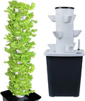 Hydroponic Tower Set DIY Hydroponic Farm Tower Hydroponic Planting System Herb and Vegetable Smart Home Indoor Gardening System(15 Holes)