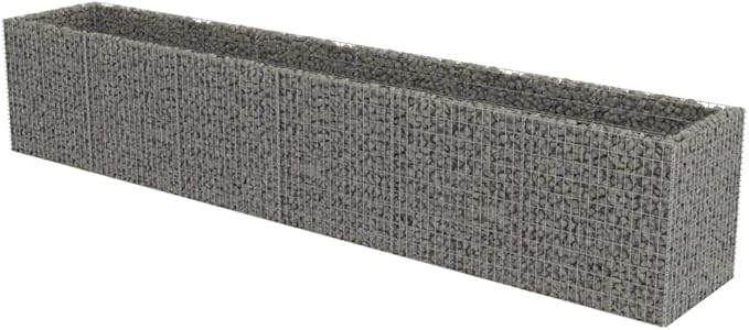 Gabion Raised BedRaised Bed Outdoor Garden Stone Basket Planter Raised Vegetable BedSteel Garden Decoration Galvanized Steel 212.6x35.4x39.4