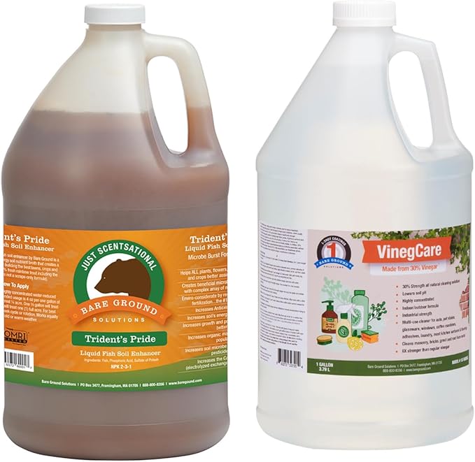 Trident’s Pride Organic Fish Fertilizer (1 Gal) + 30% Industrial‑Grade Vinegar Cleaner – Garden &amp Outdoor Bundle
