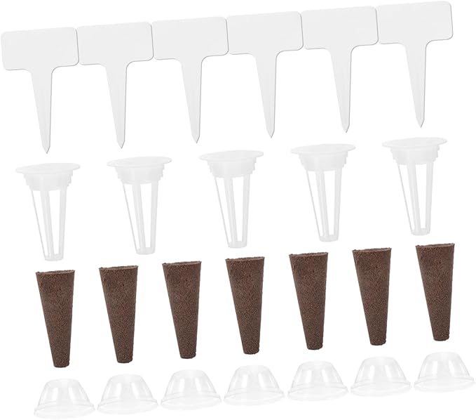 Kisangel 4sets Indoor Grow Kit Hydroponics System Hydroponic Bucket Grow Baskets Humidity Domes for Easy Plant Care