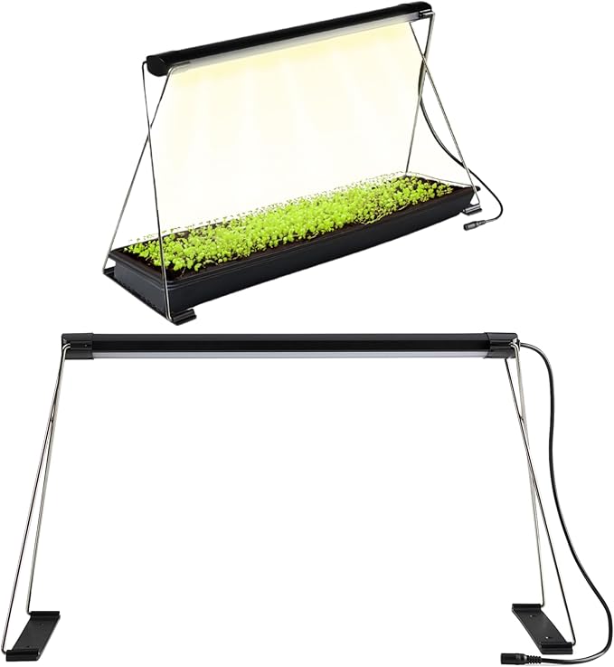 Epic Gardening Seed Starting Grow Light – Full-Spectrum LED with Adjustable Height for Indoor Seedlings | Energy-Efficient Long-Lasting Light with Timer (Small)