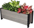 Everbloom Modular Trough Wood Plastic Composite Planter in Gray 36 L x 12 W x 14 H - Grow Veggies Flowers Herbs Indoor Outdoor Narrow Space Backyard Patio Deck