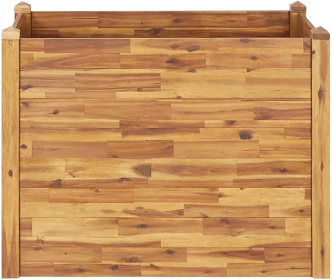 Garden Raised BedWood Planter Raised BedsGardening PotsPlant BoxPlantersBox PlanterDistinctive Stackable Designfor Backyard Patio Balcony 43.3x23.6x33.1 Solid Acacia Wood