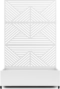 Raised Garden Bed with Trellis and Wheels73x47x16 Metal Raised Garden BedWhite Diamond Metal Planter with Climbing Trellis for Vines &amp Vegetables