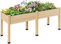 Wood Raised Garden Bed 72x24x30in Elevated Wooden Planter Box with Legs Standing Growing Bed for Backyard Patio Balcony with Bed Liner 200 Pound Capacity