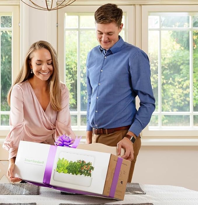 Click &amp Grow Indoor Herb Garden Kit with Grow Light | Easier Than Hydroponics Growing System | Smart Garden for Home Kitchen Windowsill | Vegetable &amp Herb Garden Starter Kit with 9 Plant pods