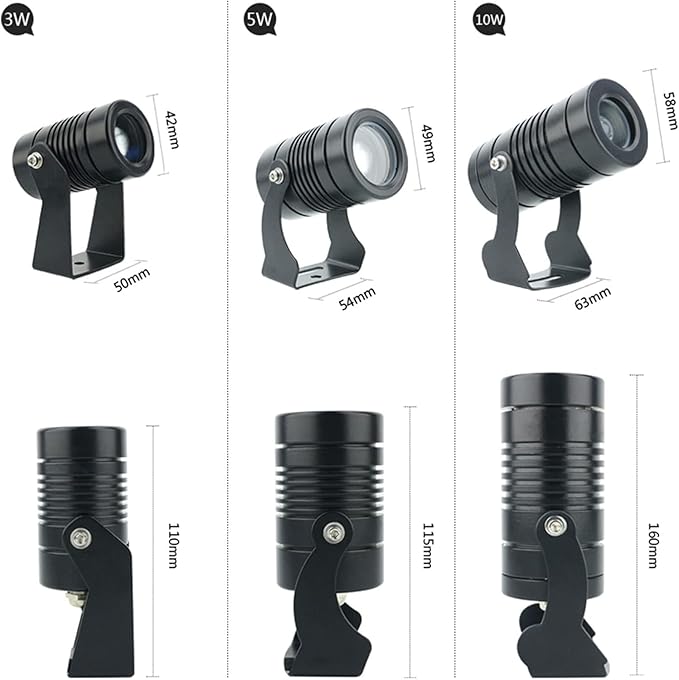 3-10W LED Beam Spotlight - Outdoor Building Exterior Wall Projector Light Narrow Beam Spotlight Remote Illumination Spotlight for Outdoor Building Lighting(Warm White3w(ac85-265))