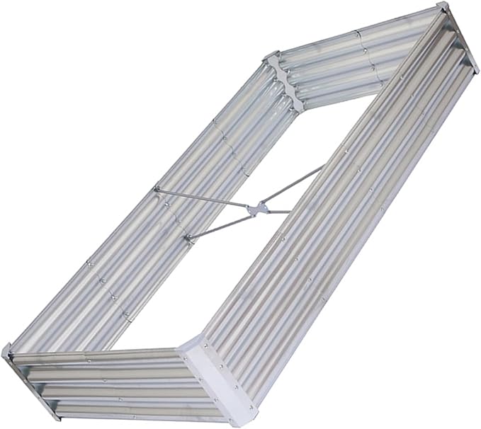 Rectangular Metal Raised Garden Bed Outdoor Vegetable Planting Box Galvanized Steel Planter with Open Base Space Saving Raised Garden Bed for Vegetables Fruits Flowers