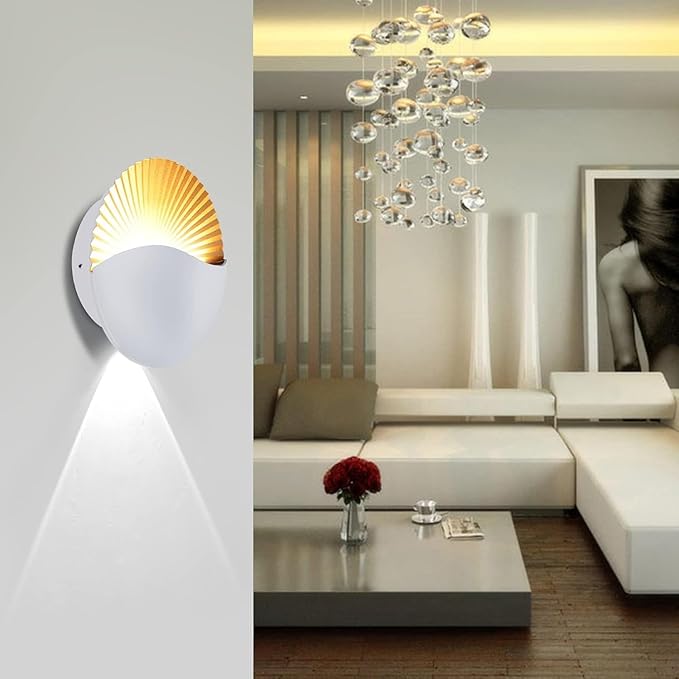 Creative LED Wall Sconce Lights Up Down Aluminium Waterproof IP65 LampIndoor Outdoor for Bedroom Living Room Bathroom Porch Hallway Stairs(White- White1PCS-7W(85-265V))