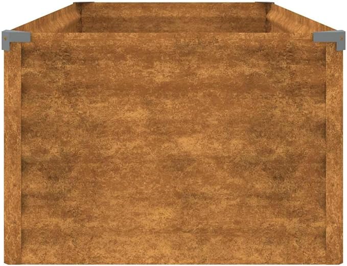 Corten Steel Raised Garden Bed 39.4x39.4x14.2 Rusty Planter Box Weather-Resistant Elevated Outdoor Raised Beds for Flowers Vegetables on Patio Balcony Backyard