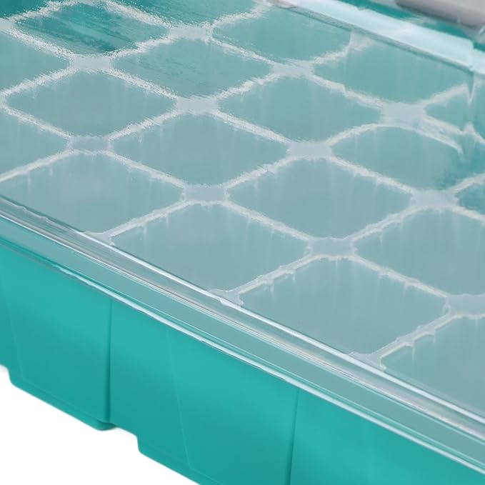 CHICIRIS Plant Starter Kit Seed Starter Tray with Grow Light and Humidity Dome Transparent Design for Indoor Plants Full Spectrum Light Customizable Lighting Drainage Design