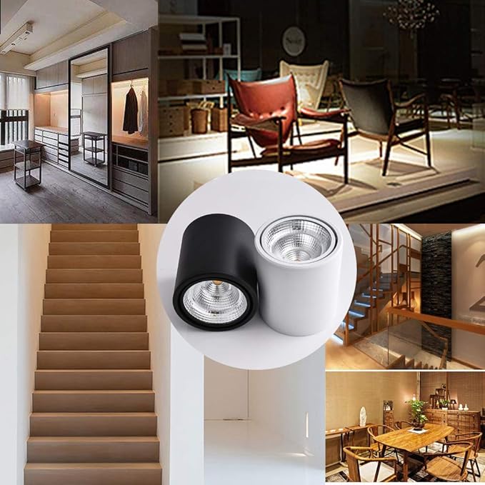 Accent Uplight 7W COB LED Stepless Dimming Adjustment Remote Control Spotlight Light with White Foot Pedal Switch Cord Flexibly Rotatable Extra Light Rotating for Plants Landscape 1 Light