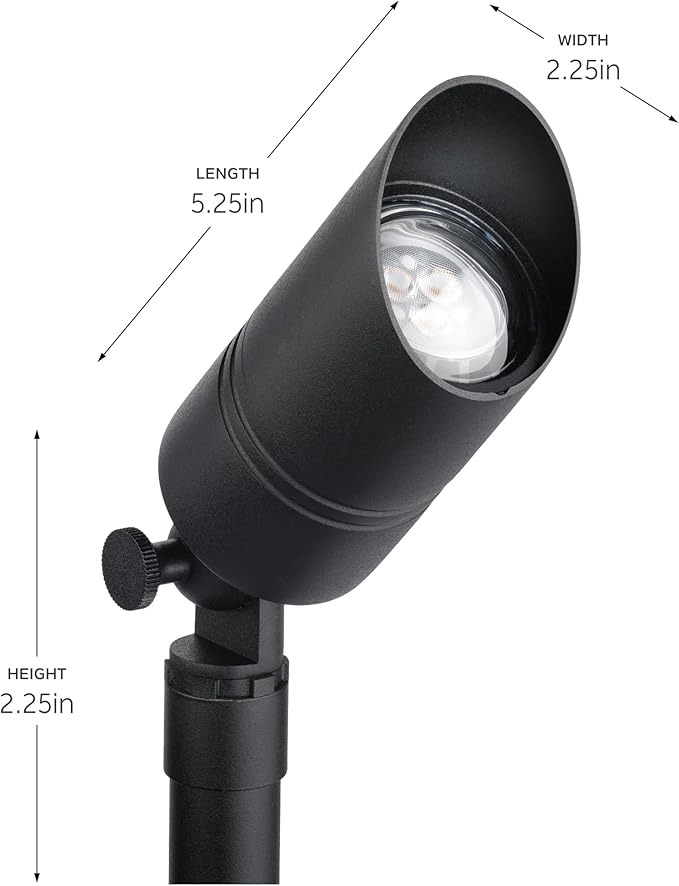 Kichler 5 Black Brass MR16 12V Drop-in Accent Fixture Landscape Lighting (2.25 x 5.25) 15475BKB