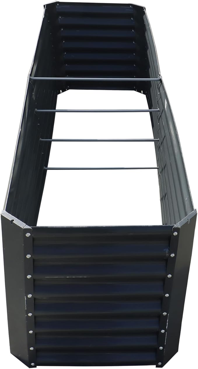 8x2x2FT Metal Raised Garden Beds Galvanized Raised Garden Bed Box Planter for Vegetables Flowers Herb Succulent Gray
