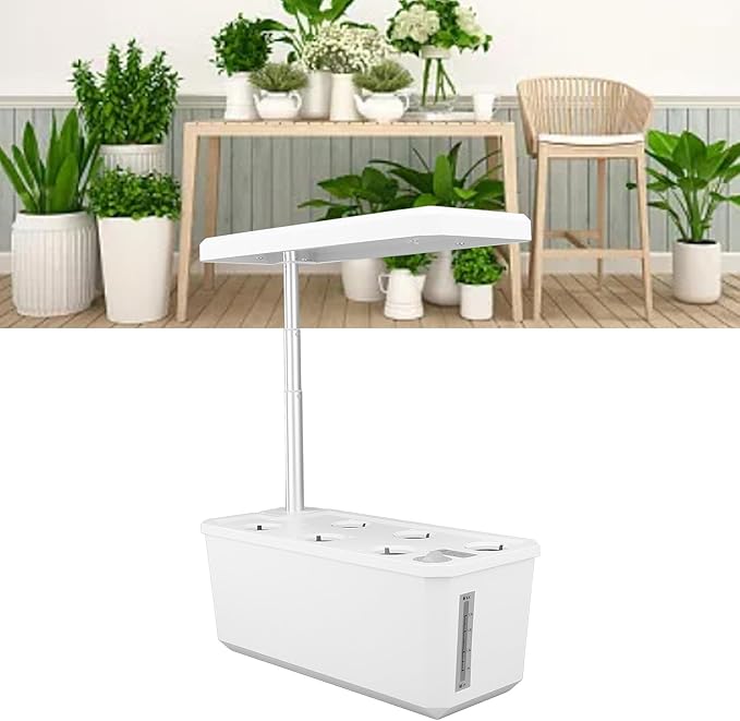 Hydroponics Growing System Automatic Control 100-240V Simple Operation ABS Intelligent Hydroponics Growing Machine for Kitchen (White) DAUZyh15pgqixr-12