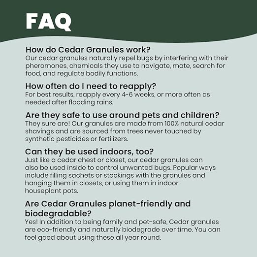 Cedarcide Original Cedar Granules – Flea Tick Mosquito &amp Spider Repellent for Yard Lawn Patio &amp Garden – Outdoor Insect Control – for Use Around Pets Kids &amp Family (8 lb Covers 3500