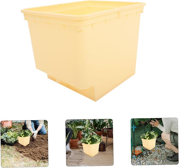 balacoo Soilless Planting Buckets for Greenhouse Durable Hydroponics Containers for Vegetables and Fruits Easy to Assemble Yellow Color No Lid