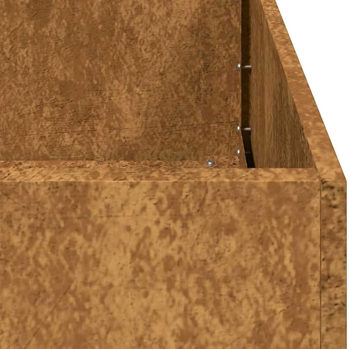 Large Rectangular Weathering Steel Planter Box Raised Garden Bed for Outdoor Patio and Balcony with Rustic Charm Open Bottom Drainage