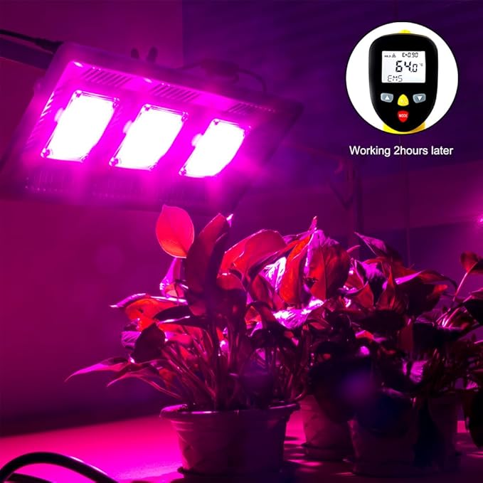 CANAGROW Waterproof Plant Light Outdoor Grow Light Full Spectrum COB LED Grow Light with No Noise Refugium Light for Saltwater Aquarium Heating Lamps for Plants Seeding Veg Blooming Fruiting