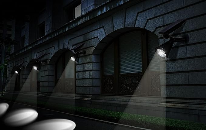 Solar Spotlights 4LED Solar Landscape Spotlights Solar Landscape Lights Waterproof 2-in-1 Multi Use Outdoor Wall Lights (White)