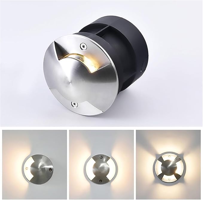 3W LED Landscape Lamps - LED Semi-transparent Underground Lamp AC 220V Side Emitting Outdoor Recessed Spot Light IP67 Waterproof Landscape Garden Decorative Floor Lamp Deck Spotlight(WhiteThree si