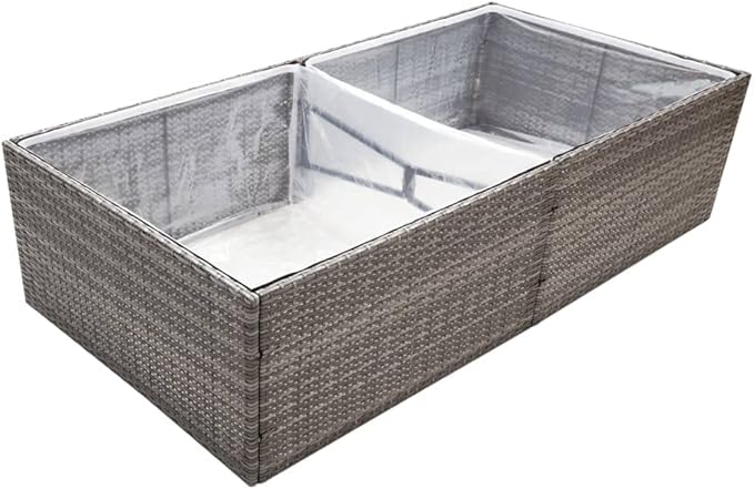 Garden PlanterIndustrial Rustic PlantersVegetable PlantersPlant Privacy FenceBackyard Raised BedsHerb Plantersfor PlantingPatioOutdoorYard DecorationGray 61.8x31.5x15.7 Poly Rattan
