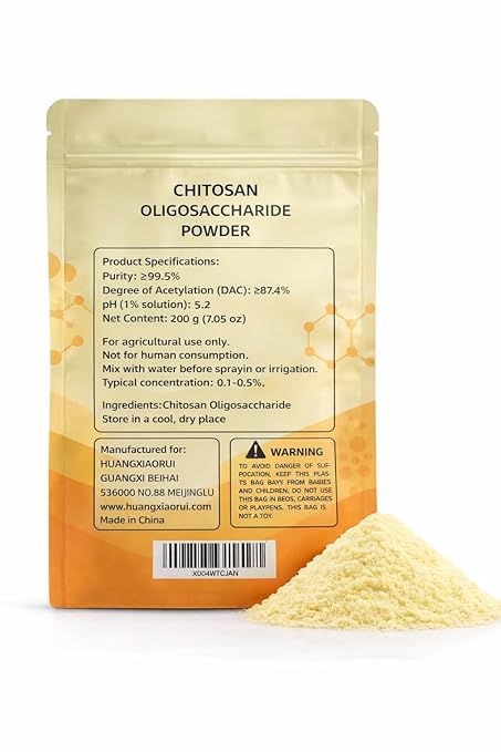 Chitosan Oligosaccharide - Purity &gt99.5% Soil Activator Water-SolubleFertilizer Powder 200g For Plants Garden Fertilizer Fruits and Vegetables Easy-to-Follow Instructions (For Fertilizer Use Onl