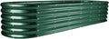 Land Guard 8×2×1.5ft Galvanized Raised Garden Bed Kit Raised Garden Boxes Outdoor Oval Metal Raised Garden Beds for Vegetables Forest Green