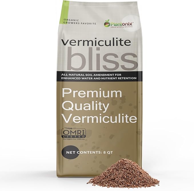 Neem Bliss (5lbs) + Vermiculite Bliss (8 Qts) - Neem Cake for Plants &amp Fine Vermiculite for Gardening - Neem Seed Meal Fertilizer - Neem Fertilizer - Organic Vermiculite Garden Soil &amp Potting